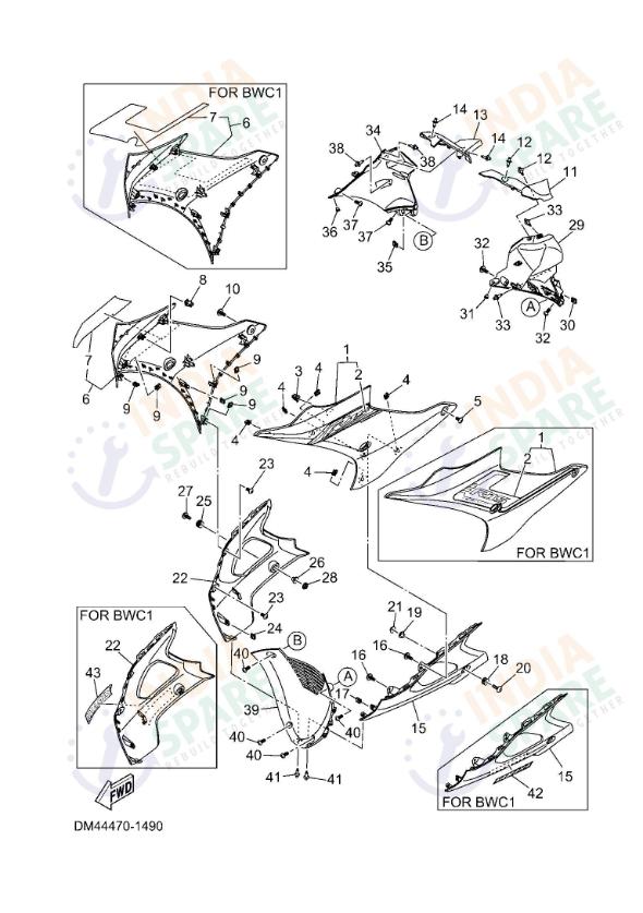 YAMAHA DM45 R15 V4 Series LEG SHIELD